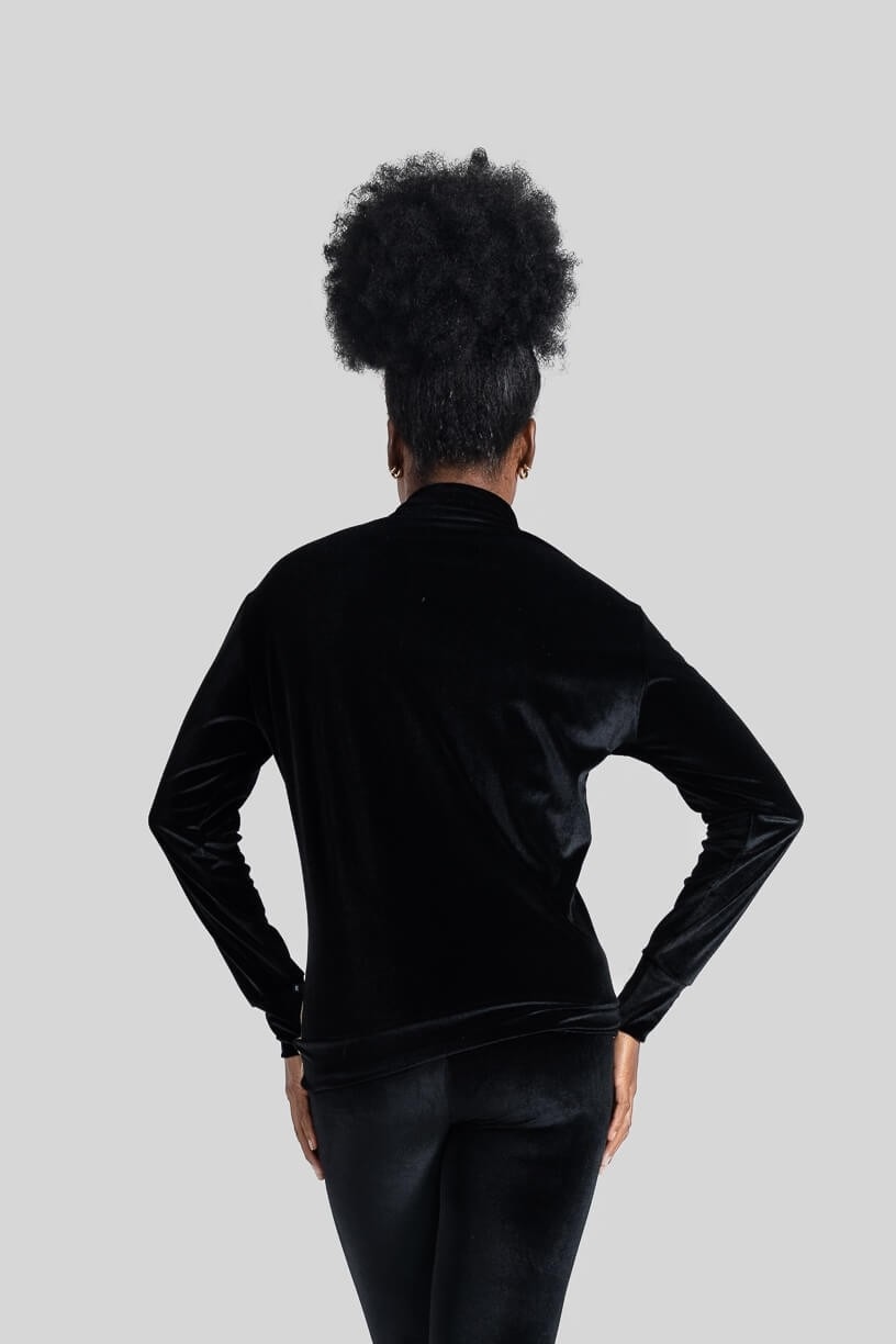 Casaco Bicolor Veludo (Preto / Bege) | Ref: K3088-C