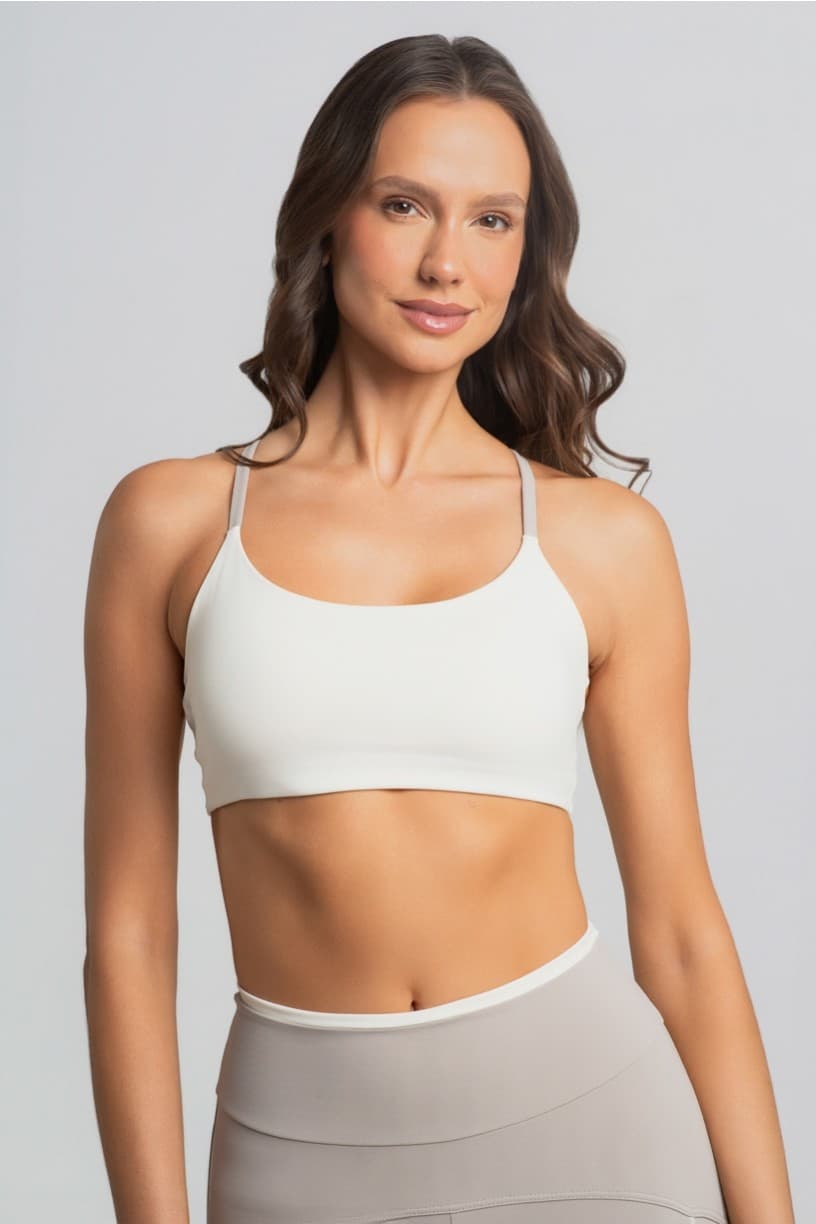 Top com Alças Contrastantes (Vanilla / Duna) | Ref: K4980-A