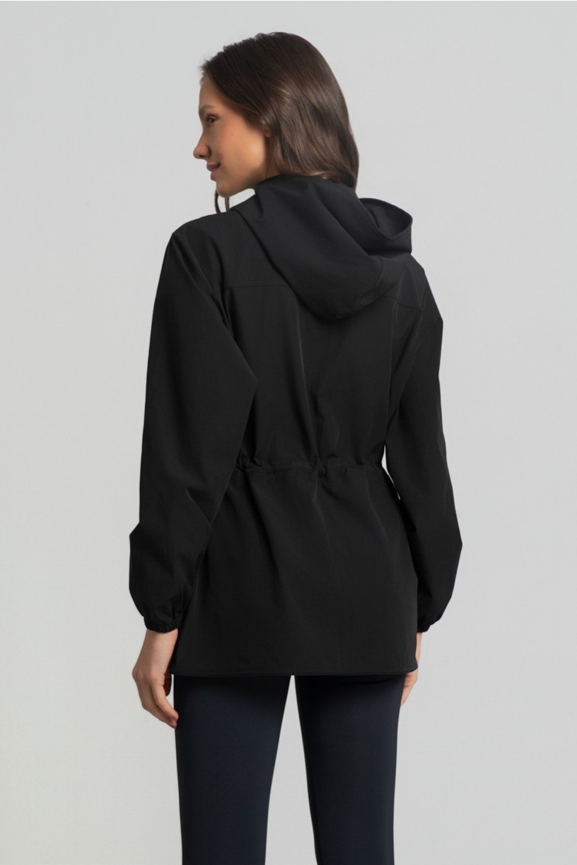 Parka com Capuz e Bolsos (Preto) | Ref: K4954-A