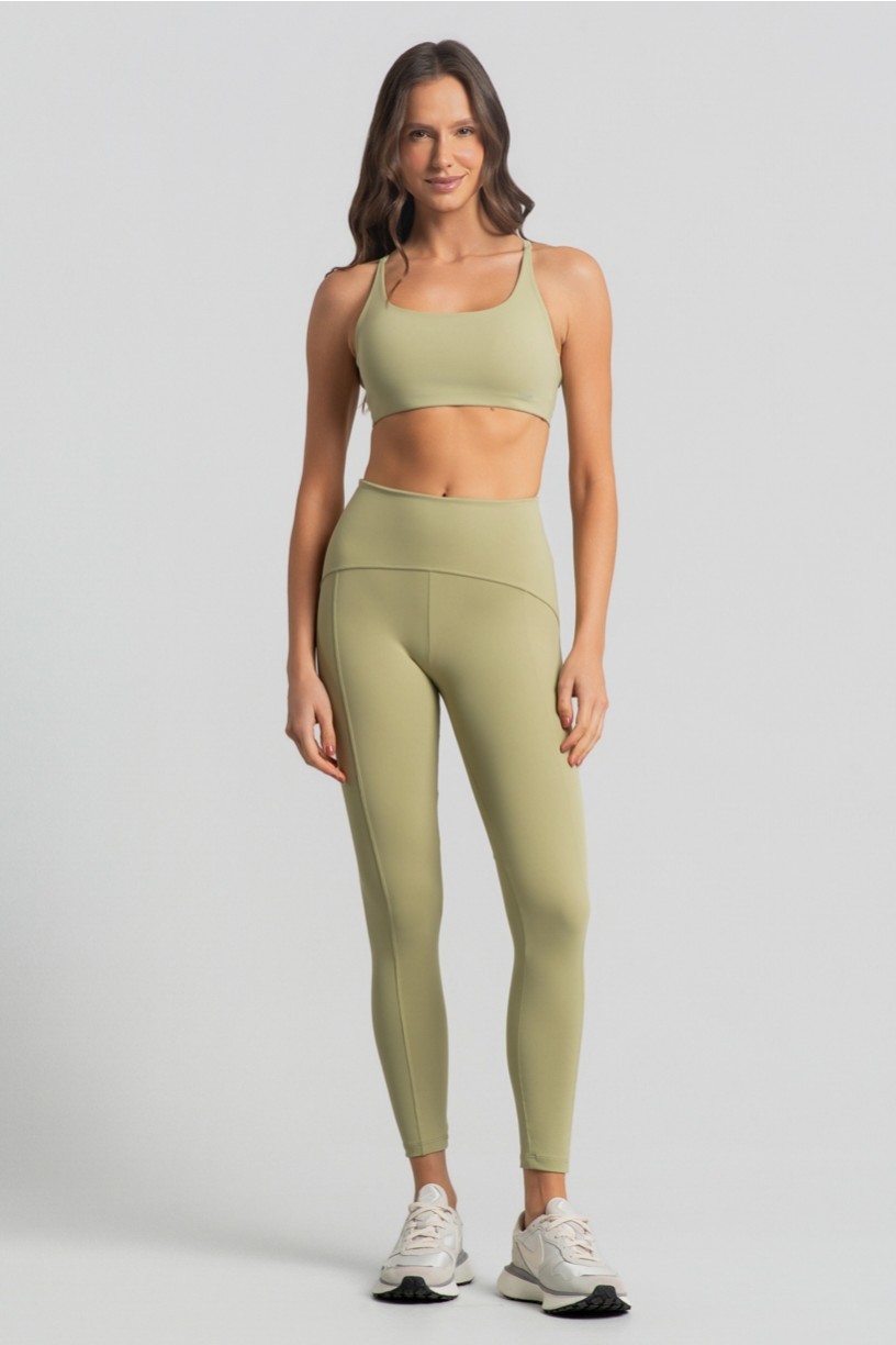 Calça Legging com Recortes e Cós Diferenciado (Lemon) | Ref: K4479-C