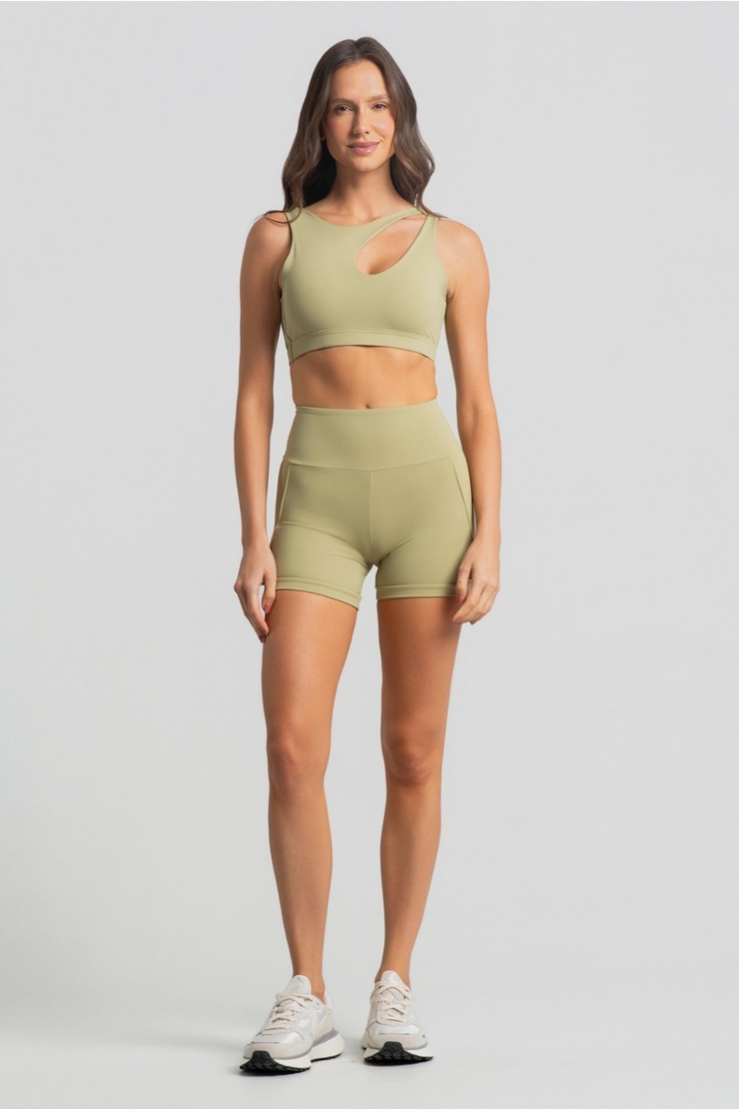 Short com Vivo e Bolso no Cós (Lemon) | Ref: K4988-A