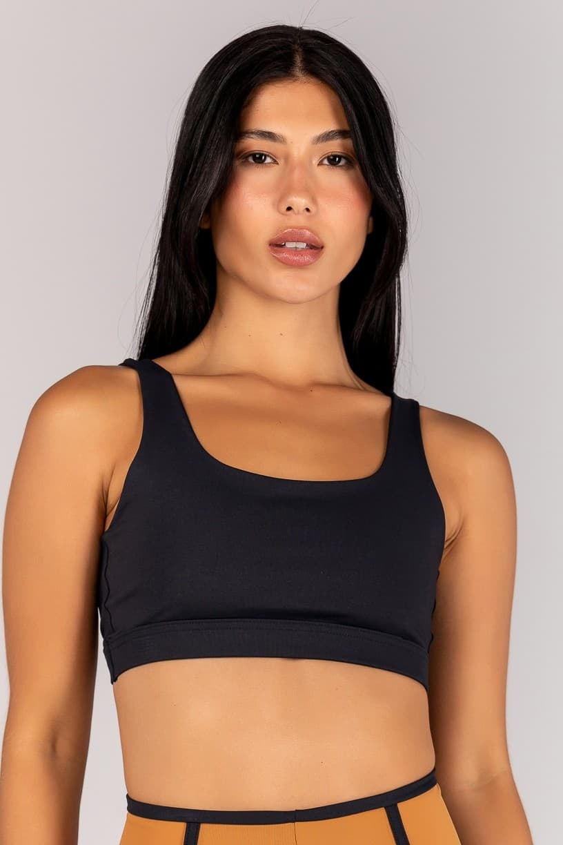 Top com Alças Largas e Costas Abertas (Preto) | Ref: K4696-A