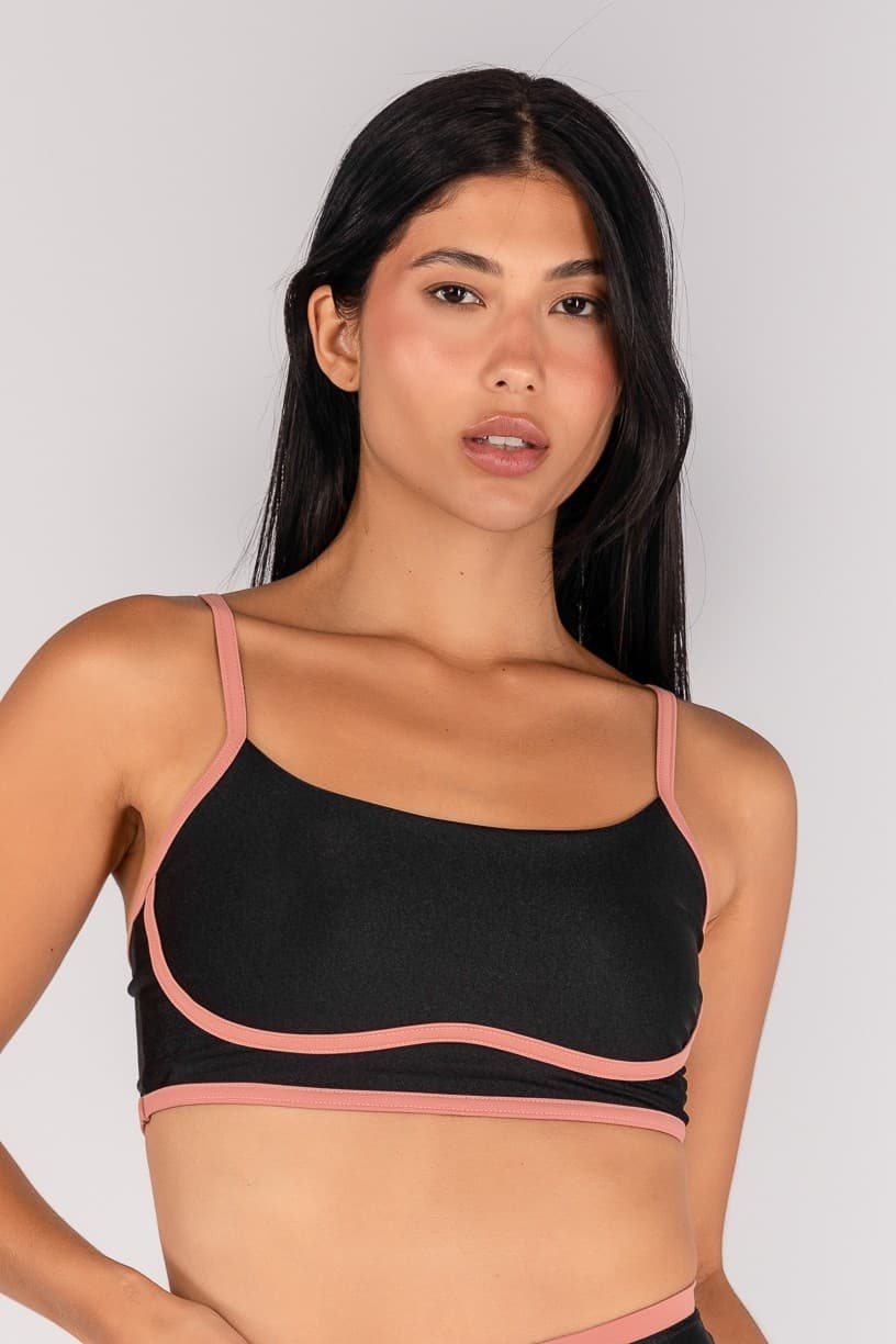 Top Platinado com Alças (Preto / Telha) | Ref: K4691-A