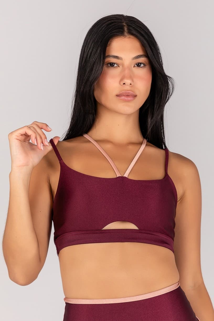 Top Strappy com Abertura no Cós (Vinho / Rose) | Ref: K4370-C