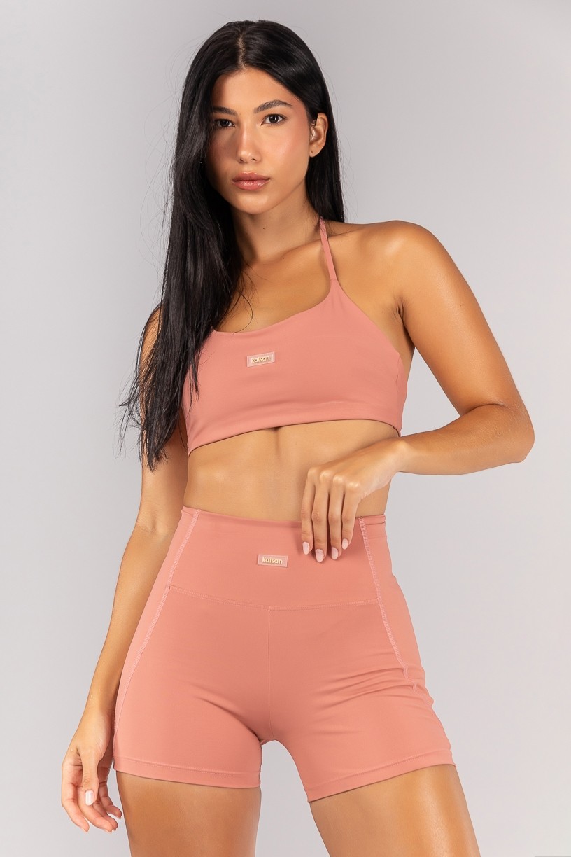 Short com Bolsos nas Laterais Do Cós (Telha) | Ref: K4525-D