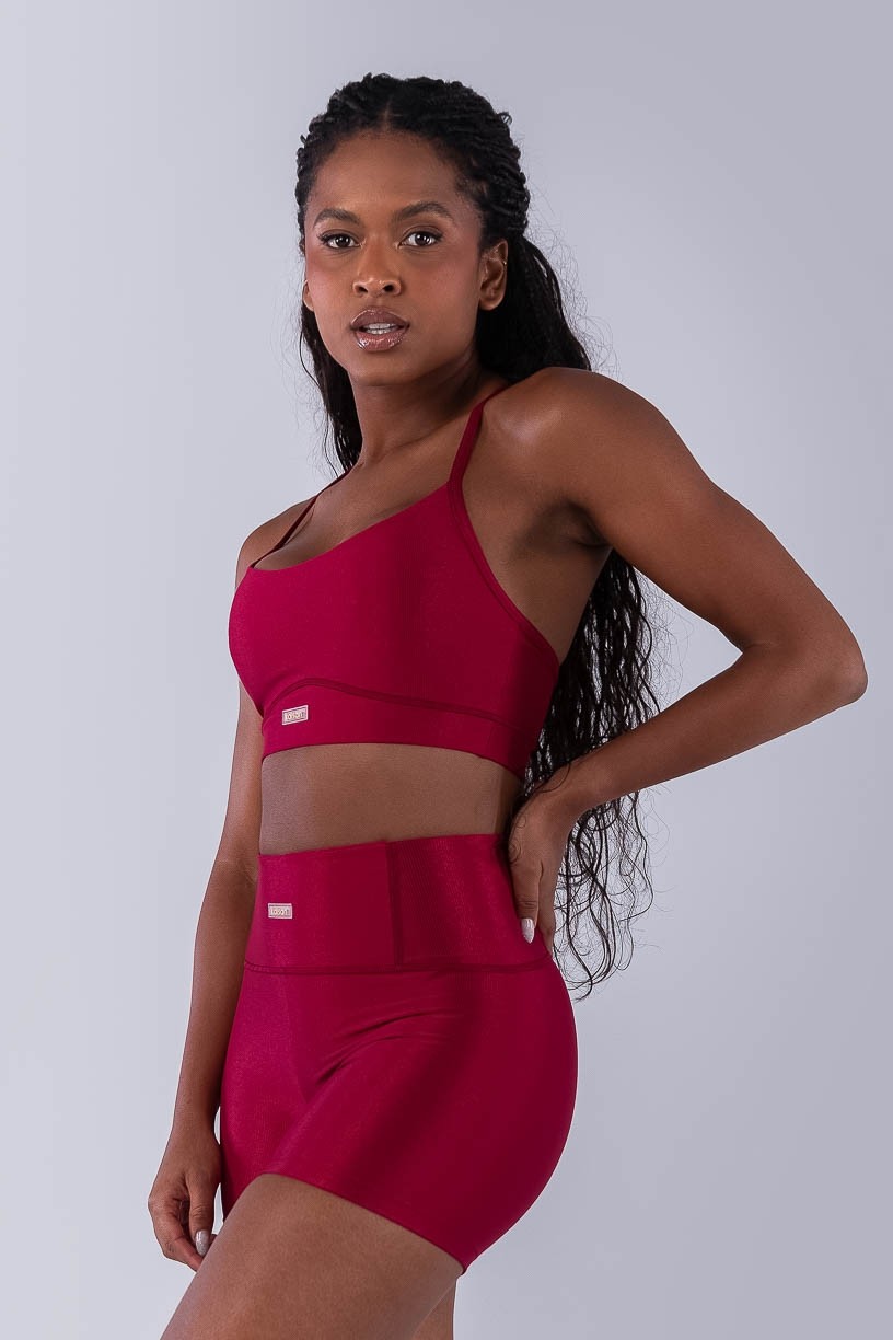 Top Canelado com Alças Cruzadas (Cereja) | Ref: K4492-B